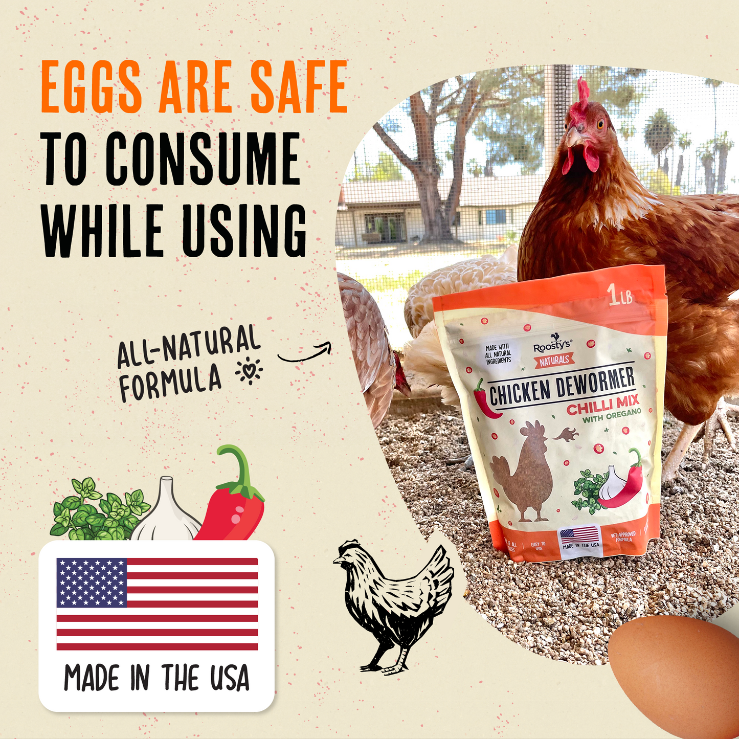 Desparasitante para pollos 100% natural: mantenga a sus gallinas en forma y libres de lombrices.