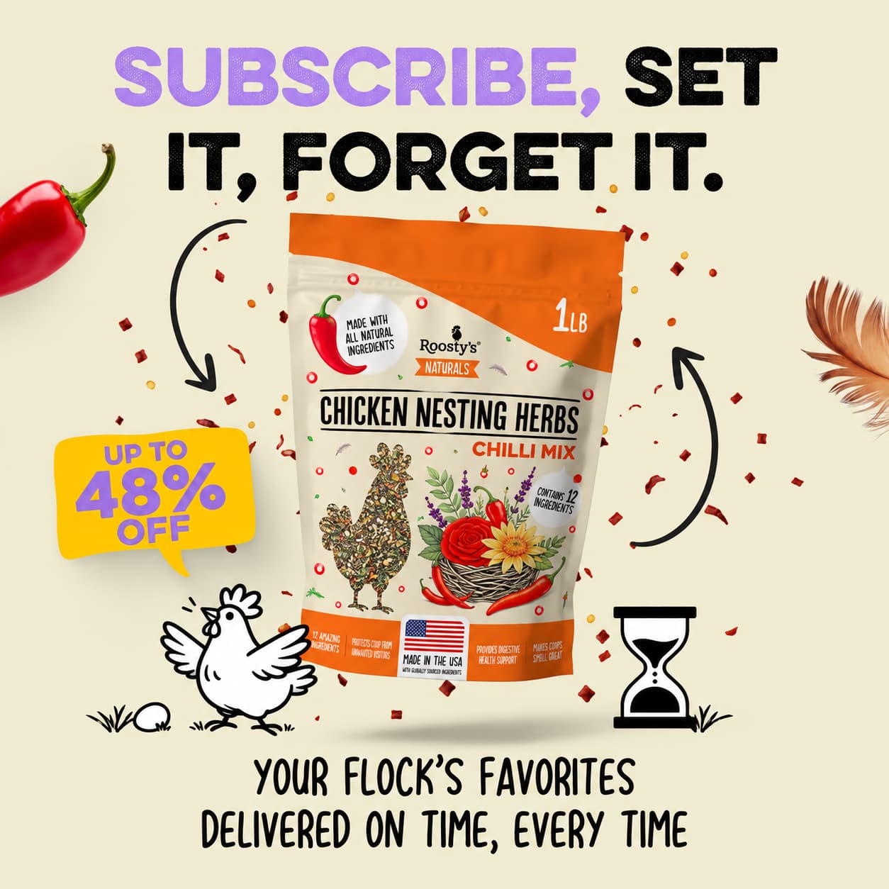 Nesting Herbs - Control Odors & Keep Coops Mite & Lice-Free