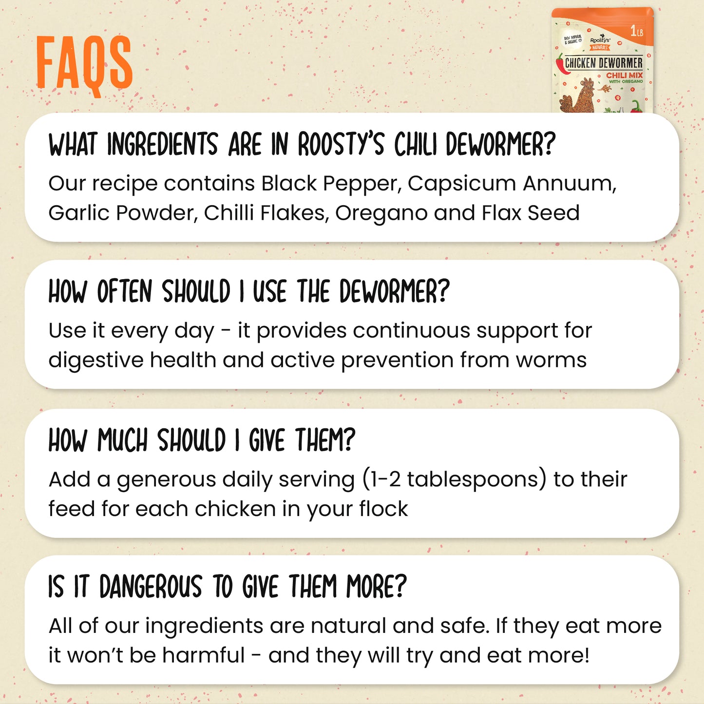 100% Natural Chicken Dewormer - Keep your girls fighting fit and worm free.