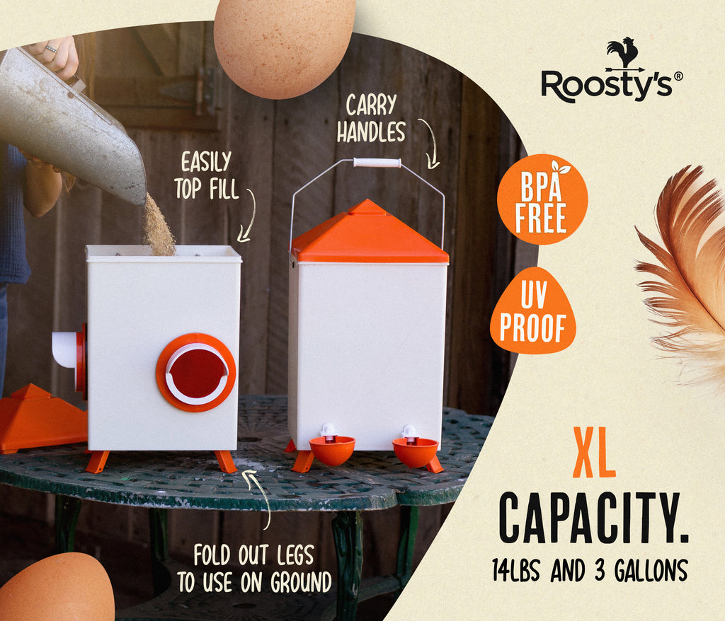 Roosty's XL Chicken Feeder and Waterer Kit